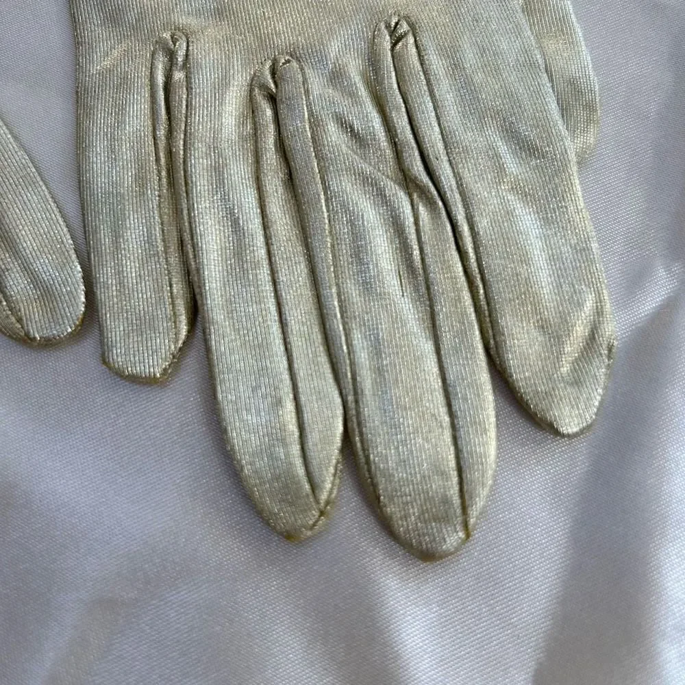 Vintage gold evening gloves XS